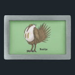 Great sage grouse bird cartoon illustration  belt buckle<br><div class="desc">Great sage grouse bird cartoon illustration.</div>