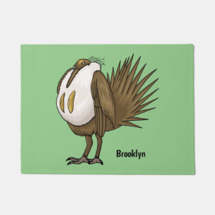 Great sage grouse bird cartoon illustration doormat