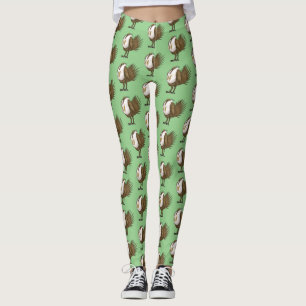 Great sage grouse bird cartoon illustration  leggings