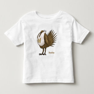 Great sage grouse bird cartoon illustration toddler t-shirt