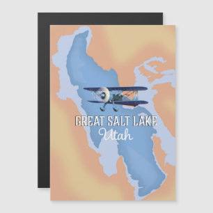 Great Salk Lake Utah map Travel poster.