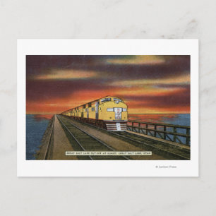 Great Salt Lake Railroad Cutoff Postcard