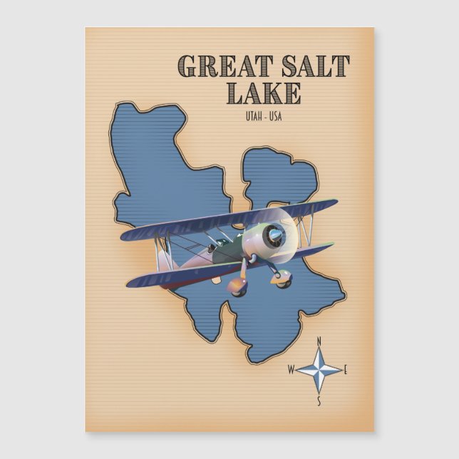 Great Salt Lake Utah vintage style map (Front)