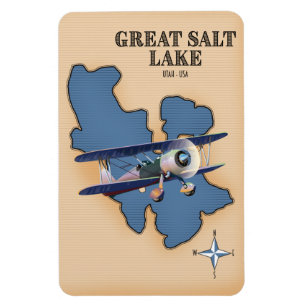 Great Salt Lake Utah vintage style map Magnet