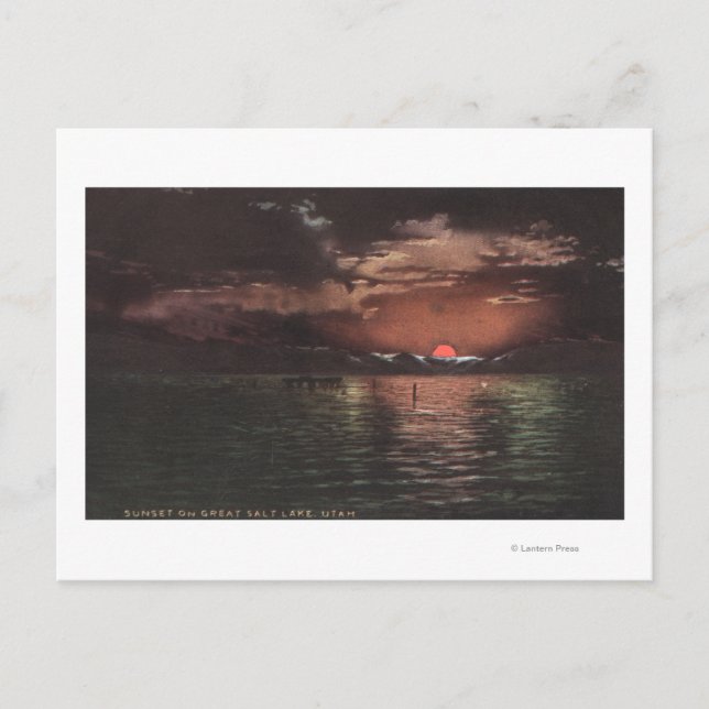 Great Salt Lake, UTSunset Scene on Lake View Postcard (Front)