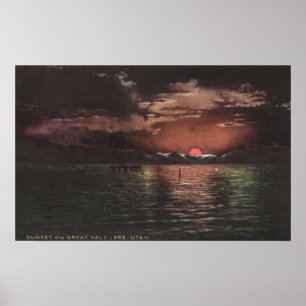 Great Salt Lake, UTSunset Scene on Lake View Poster
