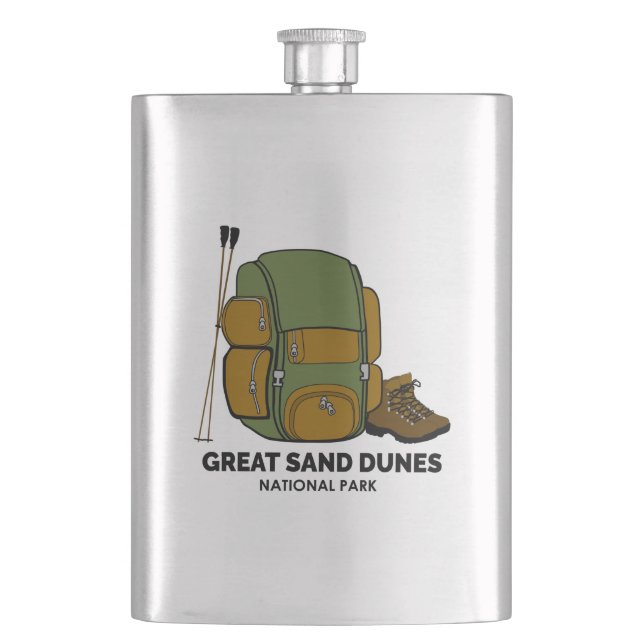 Great Sand Dunes National Park Backpack Hip Flask (Front)