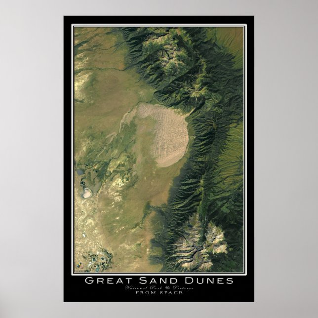 Great Sand Dunes National Park Colorado Satellite  Poster (Front)