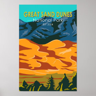 Great Sand Dunes National Park Colorado Vintage Poster