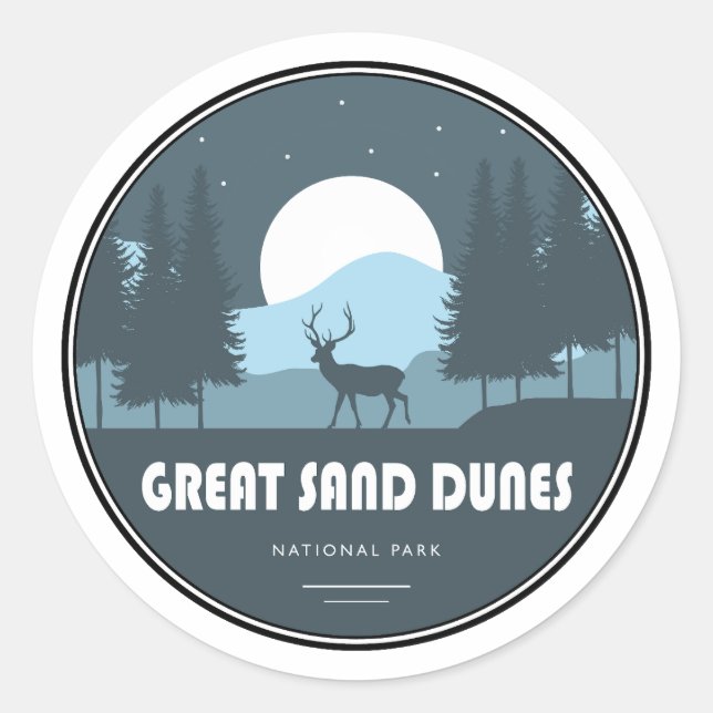 Great Sand Dunes National Park Deer Classic Round Sticker (Front)
