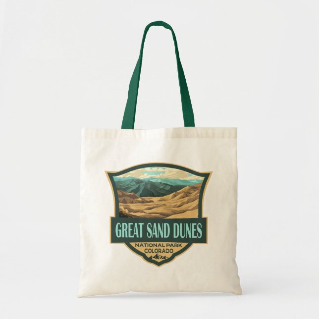 Great Sand Dunes National Park Illustration Retro Tote Bag (Front)