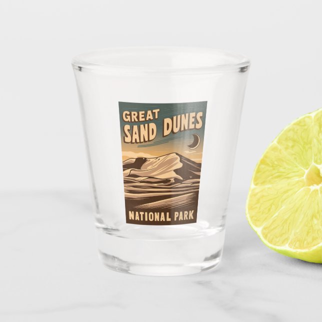 Great Sand Dunes National Park Magical Night Shot Glass (Front)