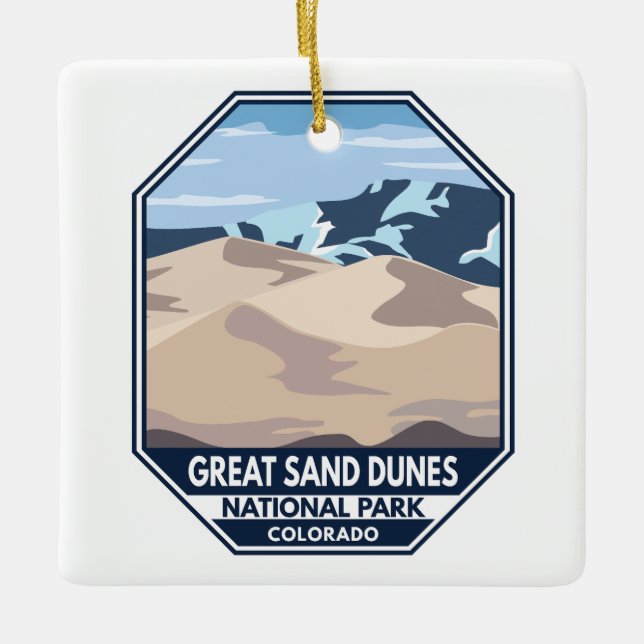 Great Sand Dunes National Park Minimal Retro Ceramic Ornament (Front)