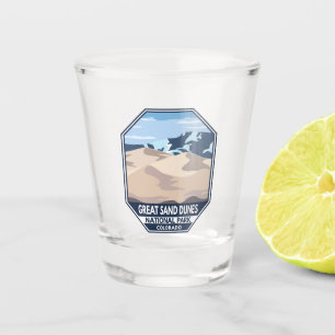Great Sand Dunes National Park Minimal Retro Shot Glass