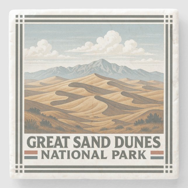 Great Sand Dunes National Park Stone Coaster (Front)