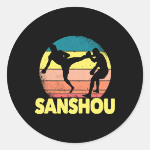 Great Sanshou Design Chinese Kickboxing Martial Ar Classic Round Sticker