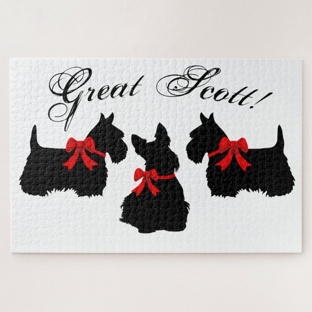 "Great Scott !", Scottish Terrier dog/Scotland dog Jigsaw Puzzle (Horizontal)