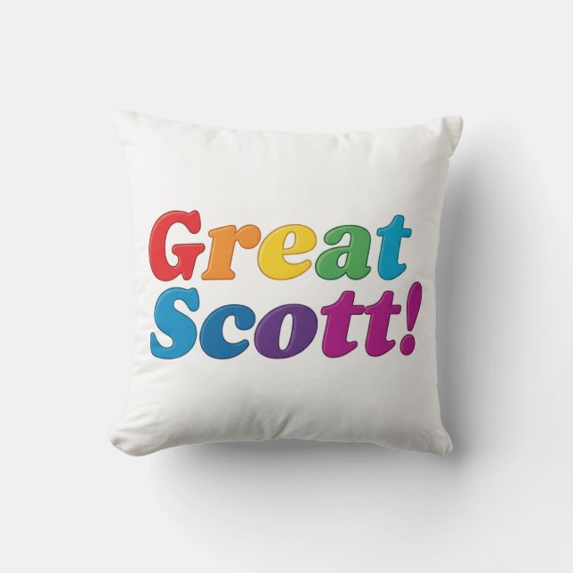 Great Scott. Throw Pillow (Front)