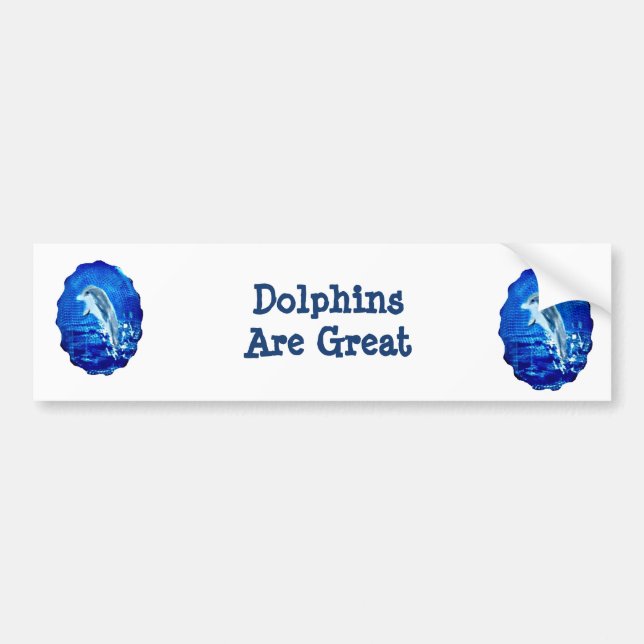 Great Sea Animals Dolphins Bumper Sticker (Front)