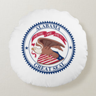 Great Seal of Alabama 1868 Round Pillow