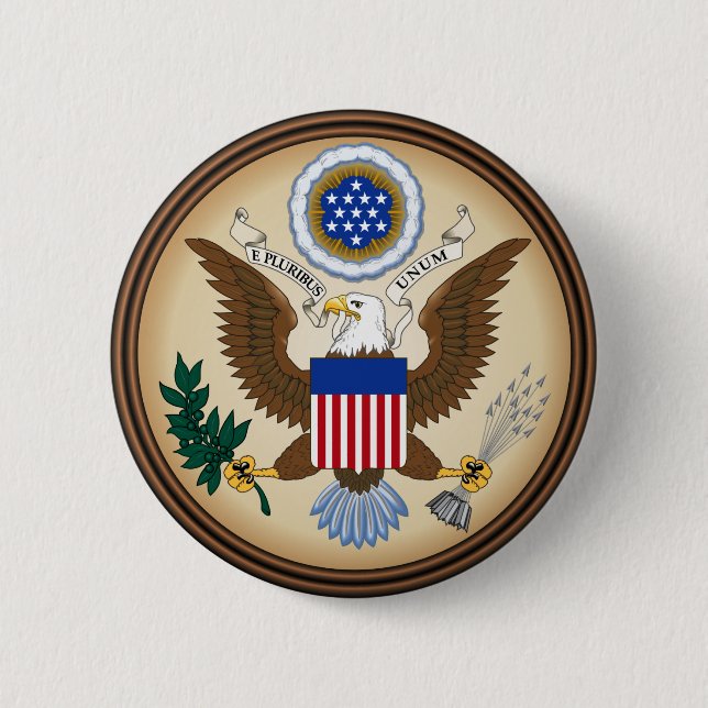 GREAT SEAL OF THE UNITED STATES 2 INCH ROUND BUTTON (Front)