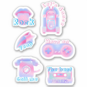 Great set of pink music retro