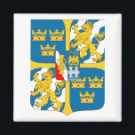 Great shield of arms of Sweden Magnet<br><div class="desc">Great shield of arms of Sweden,   Coat of Arms 

Image by Sodacan    https://commons.wikimedia.org/wiki/User:Sodacan</div>