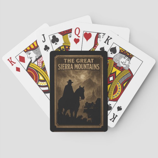 Great Sierra Mountains gold rush bandit Playing Cards (Back)