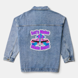 Great Skate Date Totally Fun Roller Skate Art Denim Jacket