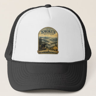 Great Smokey Mountains travel logo Trucker Hat
