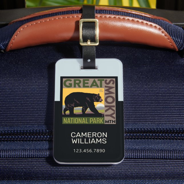 Great Smoky Mountain National Park| Bear Luggage Tag (Front Insitu 2)