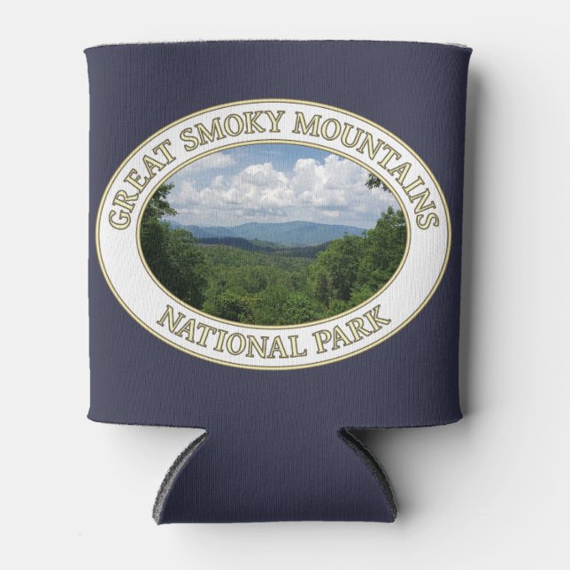 Great Smoky Mountains in Tennessee Can Cooler (Front)