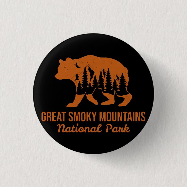 GREAT SMOKY MOUNTAINS NATIONAL PARK  1 INCH ROUND BUTTON (Front)