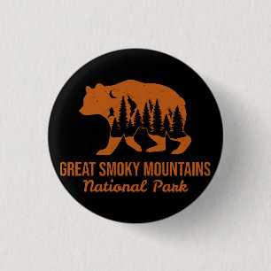 GREAT SMOKY MOUNTAINS NATIONAL PARK 1 INCH ROUND BUTTON