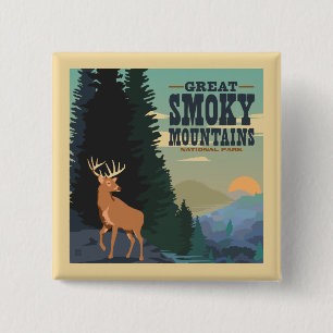 Great Smoky Mountains National Park 2 Inch Square Button