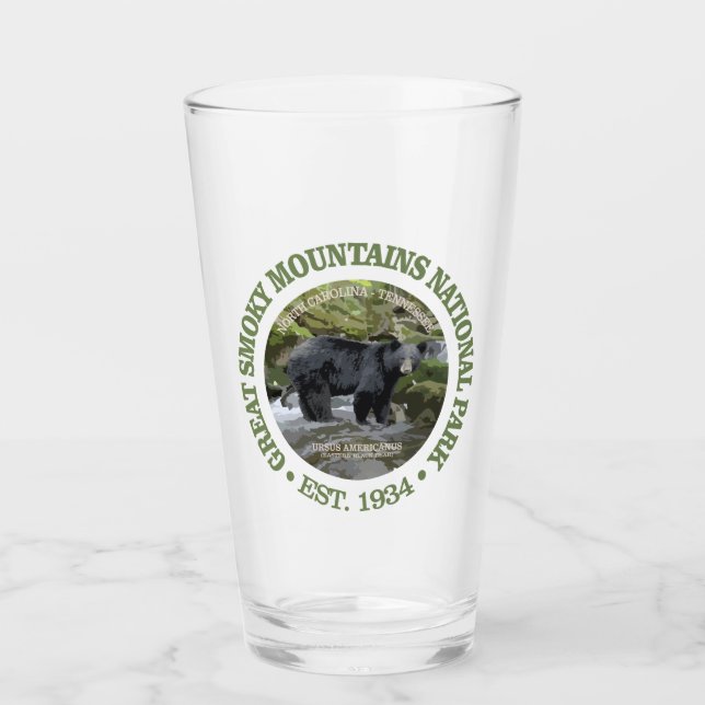 Great Smoky Mountains National Park (bear) Glass (Front)