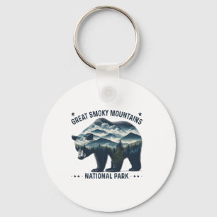Great Smoky Mountains National Park Bear Hiking Ca Keychain