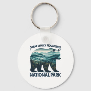 Great Smoky Mountains National Park Bear Hiking Ca Keychain