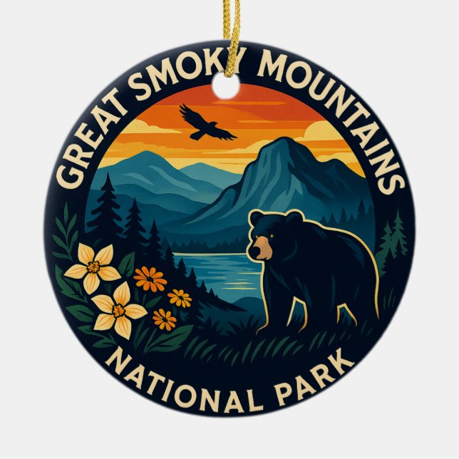 Great Smoky Mountains National Park Ceramic Ornament (Front)