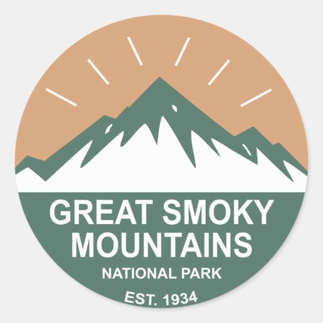 Great Smoky Mountains National Park Classic Round Sticker (Front)