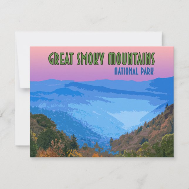 Great Smoky Mountains National Park Flat Card (Front)