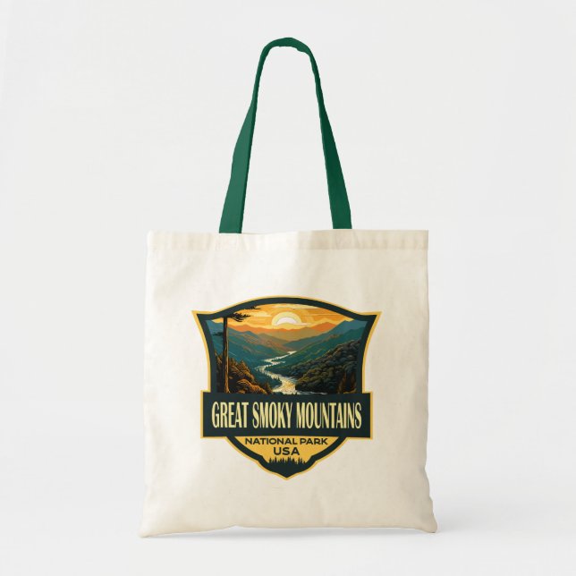 Great Smoky Mountains National Park Illustration Tote Bag (Front)