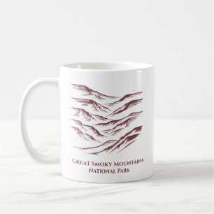 Great Smoky Mountains National Park Line Art  Coffee Mug