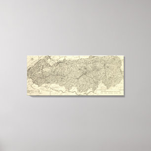 Great Smoky Mountains National Park Map Canvas Print