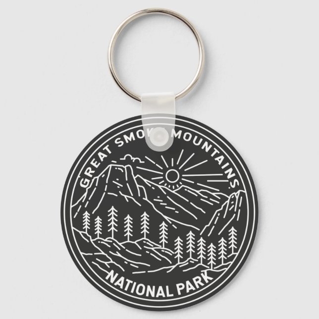  Great Smoky Mountains National Park Monoline  Keychain (Front)