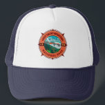 Great Smoky Mountains National Park Retro Compass Trucker Hat<br><div class="desc">Great Smoky Mountains vector artwork design. The park encompasses lush forests and an abundance of wildflowers that bloom year-round.</div>