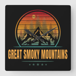 Great smoky Mountains National Park Square Wall Clock