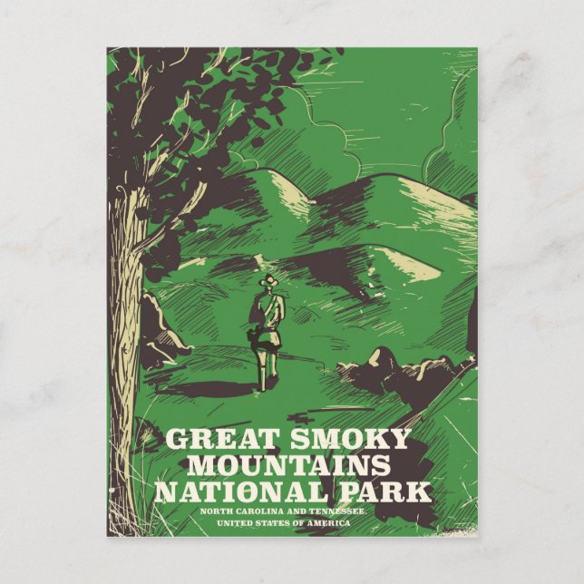 Great Smoky Mountains National Park travel poster Postcard (Front)