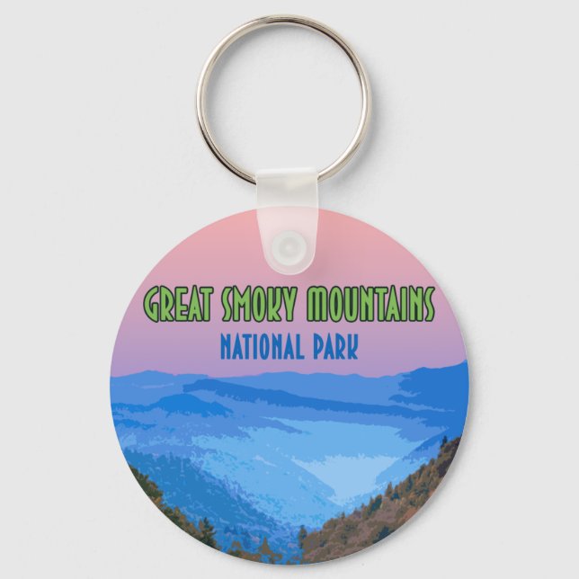 Great Smoky Mountains National Park Vintage Keychain (Front)