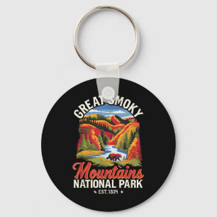 Great Smoky Mountains National Park Vintage North Keychain